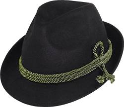 Harrys-Collection Kleiner Trachten Hut in 2 Farben, Kopfgröße:55, Farben:schwarz von Harrys-Collection