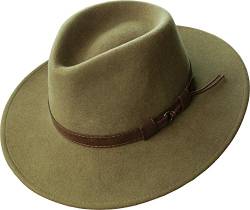 Harrys-Collection Rollbarer Hut mit breiter Krempe braunes Stoffband in 3 Farben!, Farben:Camel, Kopfgröße:56 von Harrys-Collection