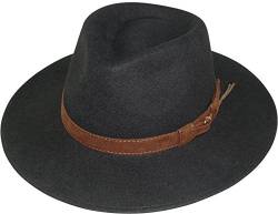 Harrys-Collection Rollbarer Hut mit breiter Krempe braunes Stoffband in 3 Farben!, Farben:schwarz, Kopfgröße:55 von Harrys-Collection
