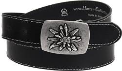 Harrys-Collection Trachtengürtel mit Edelweiß Schließe in 2 Farben, Bundweite:85, Farben:schwarz von Harrys-Collection