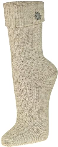 Harrys-Collection Trachtensocken mit Edelweiß für Damen und Herren, Farben:beige, Schuhgröße:43-46 von Harrys-Collection