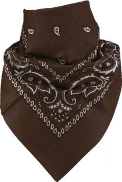 Harrys-Collection Unisex Bandana Bindetuch 100% Baumwolle (1 er 6 er oder 12 er Pack), Farbe:dunkelbraun von Harrys-Collection