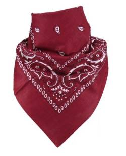 Harrys-Collection Unisex Bandana Bindetuch 100% Baumwolle (1 er 6 er oder 12 er Pack), Farbe:weinrot von Harrys-Collection