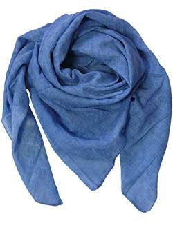 Harrys-Collection Unisex Bandana Uni Farben 100% Baumwolle! 52 X 52 cm, Farbe:Jeans melange von Harrys-Collection