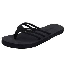 Harssidanzar Damen Flip Flops Sommer Strand String Sandalen Leicht mit Arch Support KL221EU,Schwarz, Größe 37 von Harssidanzar