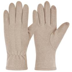 Harssidanzar Damen Spring Handschuhe, Leichte, warme Touchscreen Handschuhe HL014EU,Beige von Harssidanzar