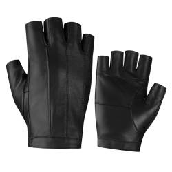 Harssidanzar Fingerlose Fahrhandschuhe Outdoor Sport Half Finger Handschuhe für Damen KL028EU,Schwarz, Größe L von Harssidanzar