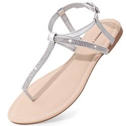 Harvest Land Damen Sandalen Sommer Bequem Flach Sandaletten von Harvest Land