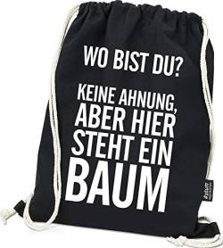 Hashtagstuff® Turnbeutel mit Sprüchen Designs auswählbar Kordel Schwarz Spruch Rucksack Jutebeutel Sportbeutel Gymbag Beutel Hipster Baum von Hashtagstuff