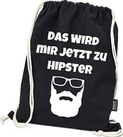 Hashtagstuff® Turnbeutel mit Sprüchen Designs auswählbar Kordel Schwarz Spruch Rucksack Jutebeutel Sportbeutel Gymbag Beutel Hipster Hipster von Hashtagstuff