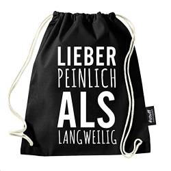 Hashtagstuff® Turnbeutel mit Sprüchen Designs auswählbar Kordel Schwarz Spruch Rucksack Jutebeutel Sportbeutel Gymbag Beutel Hipster Peinlich von Hashtagstuff