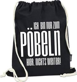 Hashtagstuff® Turnbeutel mit Sprüchen Designs auswählbar Kordel Schwarz Spruch Rucksack Jutebeutel Sportbeutel Gymbag Beutel Hipster Pöbeln von Hashtagstuff