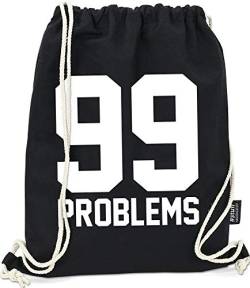 Hashtagstuff® Turnbeutel mit Sprüchen Designs auswählbar Kordel Schwarz Spruch Rucksack Jutebeutel Sportbeutel Gymbag Beutel Hipster Problems von Hashtagstuff