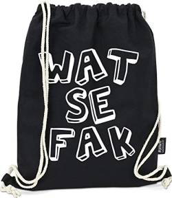 Hashtagstuff® Turnbeutel mit Sprüchen Designs auswählbar Kordel Schwarz Spruch Rucksack Jutebeutel Sportbeutel Gymbag Beutel Hipster WTF von Hashtagstuff