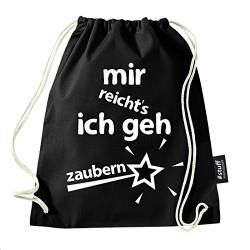 Hashtagstuff® Turnbeutel mit Sprüchen Designs auswählbar Kordel Schwarz Spruch Rucksack Jutebeutel Sportbeutel Gymbag Beutel Hipster Zaubern von Hashtagstuff