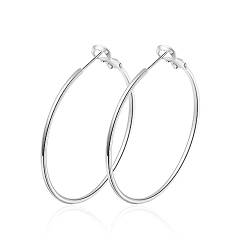 Hasnsofie Creolen Silber 925 Ohrringe für Damen, 925 Sterling Silber Creolen Ohrringe Set, Hypoallergen Groß Silber Huggie Creolen Ohrringe, 40mm Silber Damen Kreolen Creolen Ohrringe Set für Mädchen von Hasnsofie