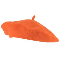 Hat To Socks Einfarbige Baskenmütze aus Wollgemisch für Damen und Herren (Orange) von Hat To Socks