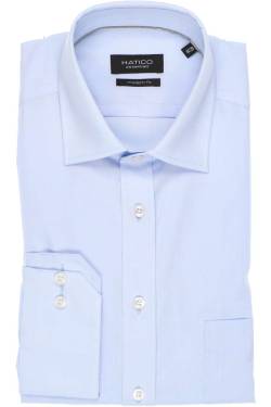 Hatico Modern Fit Hemd hellblau, Einfarbig von Hatico