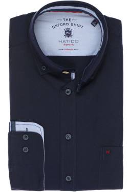 Hatico Modern Fit Hemd marine, Einfarbig von Hatico