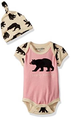 Hatley Baby-Mädchen Bodysuit and Cap Kleinkind-Schlafanzüge, Bäriges Schlafen-Pink, 18-24 Monate von Hatley