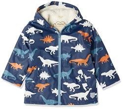 Hatley Boy's Sherpa Lined Splash Jacket Regenjacke, Colour Changing Dino Silhouettes, 7 Jahre von Hatley
