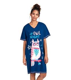 Hatley Damen Animal Sleepshirts Nachthemd, Up Owl Night, Eine Größe Passt Meistens von Hatley