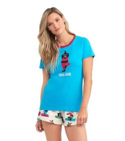 Hatley Damen Cute Animal Pajama Tees Pyjamaoberteil, Yoga Bär, Groß von Hatley