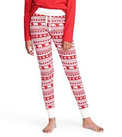 Hatley Damen Fair Isle Bear & Moose Family Pyjamas Zweiteiliger Schlafanzug, Rot (Women's Jersey Pyjama Leggings - Bear Fair Isle 600), L EU von Little Blue House by Hatley