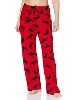Hatley Damen Moose On Red Schlafanzughose, Rot, L EU von Hatley