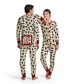Hatley Damen Unisex-Erwachsene Anzüge Pyjamaset, Adult Union Suit-Black Bears, M von Hatley
