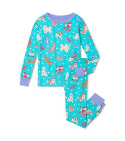 Hatley Girl's Lange Schlafanzüge Long Sleeve Pyjama Pajama Set, Blue, 4 Jahre von Hatley
