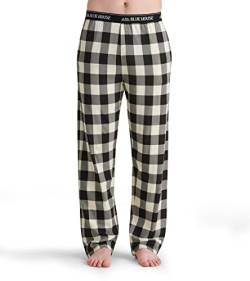 Hatley Herren Jersey Pyjama Pants Pyjamaunterteil, Cremefarbenes Plaid, XXL von Hatley