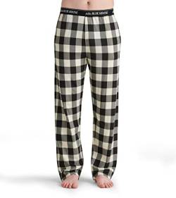 Hatley Herren Jersey Pyjama Pants Pyjamaunterteil, Cremefarbenes Plaid, XXL von Little Blue House