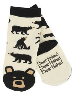 Hatley Jungen Kids Animal - Black Bear Ankle Socks, Off-white (Black Bear ), L EU von Hatley