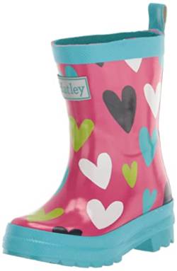 Hatley Jungen Mädchen Printed Wellington Gummistiefel Rain Boot, Confetti Hearts, 21 EU von Hatley