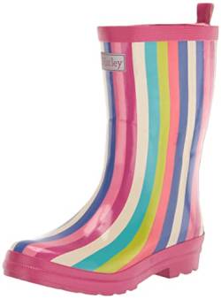 Hatley Jungen Mädchen Printed Wellington Gummistiefel Rain Boot, Rainbow Stripes, 22 EU von Hatley