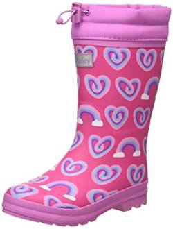 Hatley Jungen Mädchen Rain Boots Gummistiefel, Twisty Rainbow Hearts, 23 EU von Hatley