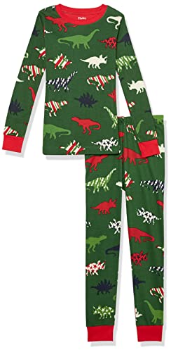 Hatley Jungen Organic Cotton Long Sleeve Printed Pyjama Set Pyjamaset, Festive Dinos, 3 Jahre von Hatley