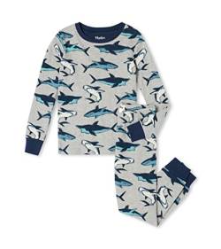 Hatley Jungen Organic Cotton Long Sleeve Printed Pyjama Set Pyjamaset, Swimming Sharks, 2 Jahre von Hatley