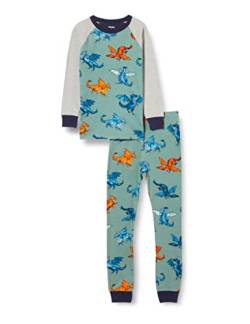 Hatley Jungen Organic Cotton Raglan Sleeve Printed Pyjama Set Pyjamaset, Enchanted Dragons, 4 Jahre von Hatley