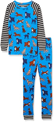 Hatley Jungen Organic Cotton Raglan Sleeve Printed Pyjama Set Pyjamaset, Playful Puppies, 12 Jahre von Hatley