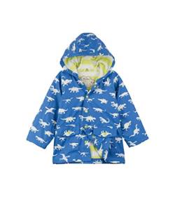 Hatley Jungen Regular Fit Regenjacke Printed Raincoat, Blau (Dinosaur Menagerie), 4 Jahre von Hatley