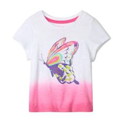 Hatley Mädchen Graphic Tee T-Shirt, Butterfly Dip Dye, 2 Jahre von Hatley