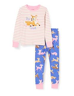 Hatley Mädchen Organic Cotton Long Sleeve Appliqué Pyjama Set Pyjamaset, Sweet Rehkitz, 4 Jahre von Hatley