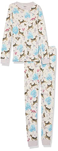 Hatley Mädchen Organic Cotton Long Sleeve Printed Pyjama Set Pyjamaset, Serene Forest, 4 Jahre von Hatley