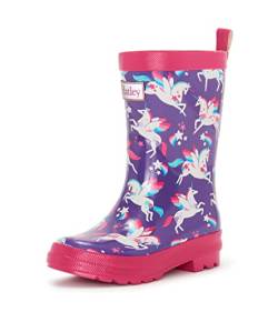 Hatley Mädchen Printed Rain Boots Gummistiefel, Regenbogen-Flügel-Einhörner, 32 EU von Hatley