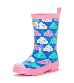 Hatley Mädchen Printed Wellington Rain Boots Gummistiefel, Fröhliche Wolken, 25 EU von Hatley