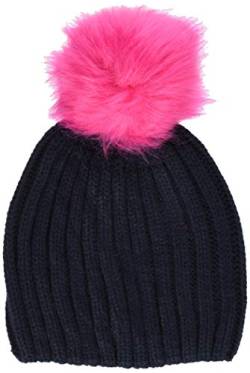 Hatley Mädchen Winter Hat Mütze, Blau (Pink Pom Pom 400), Medium von Hatley