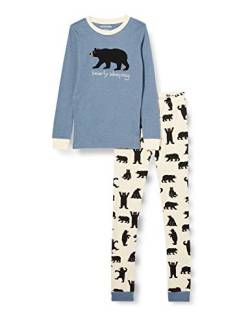 Hatley Unisex Bear Family Pajamas Pyjamaset, Langärmeliges Pyjama-Set für Kinder – schwarzer Bär auf Blau – Bärlicher Schlaf, 10 Jahre von Hatley