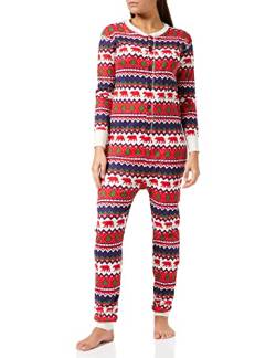 Hatley Unisex Fair Isle Bear & Moose Family Union Suits Pyjamaset, Kastanienbraun, L Regular von Hatley